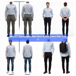 BNWTT The Kooples Mao Neck Button Down Shirt Size S